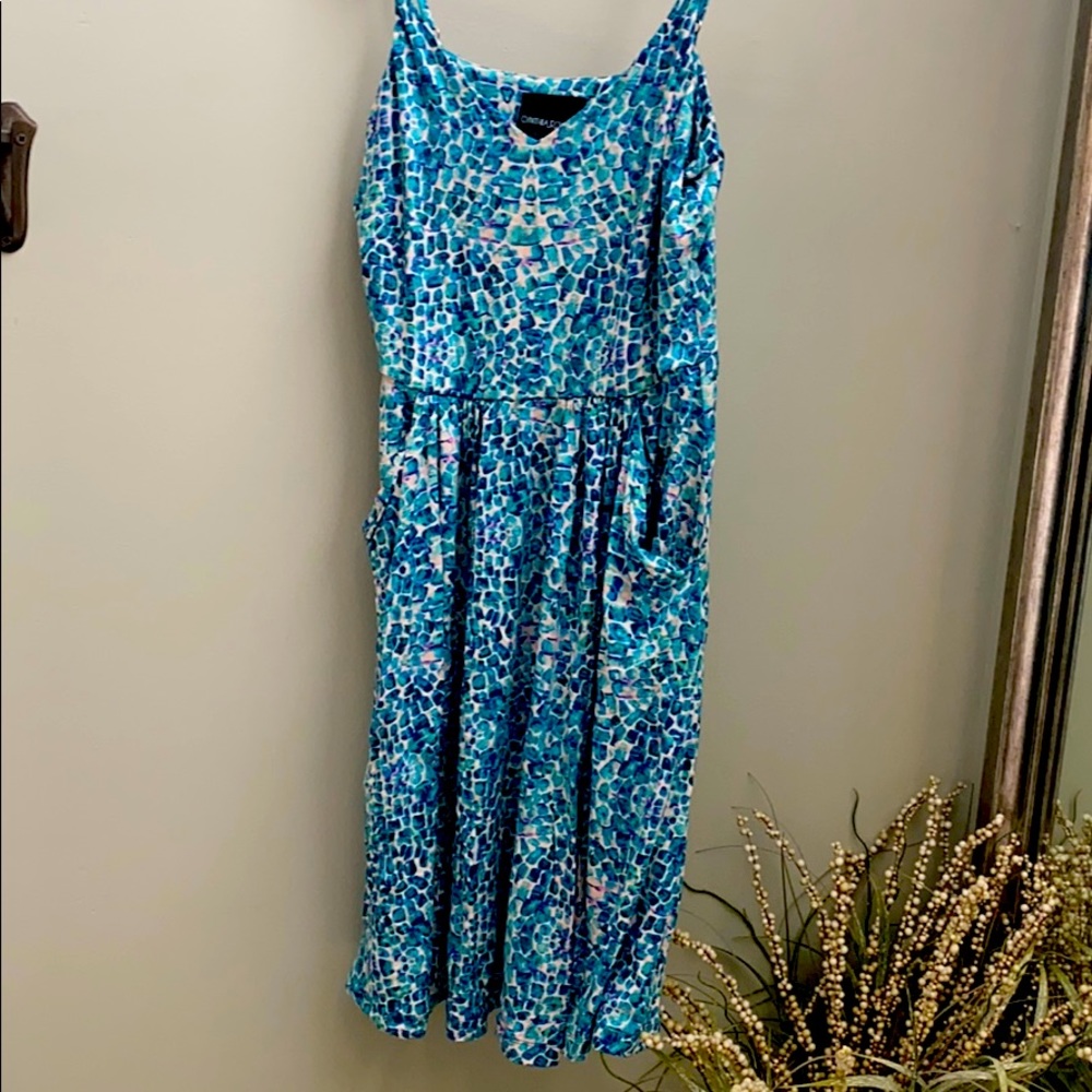 Turquoise blue cotton dress